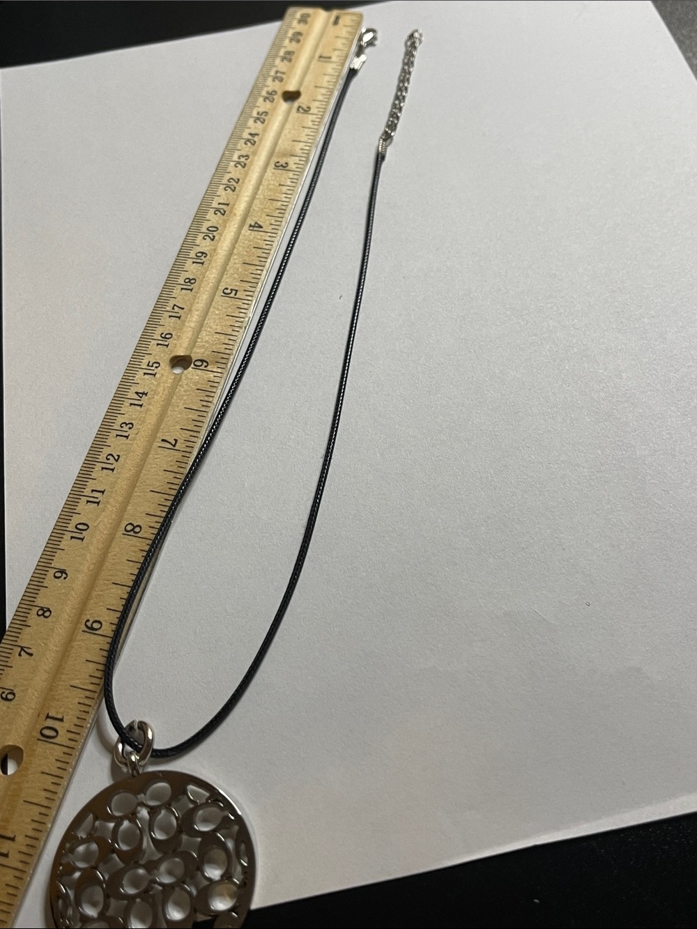 Coach Silver-Tone C Logo Cutout Pendant Necklace - Women Jewelry - Picture 8 of 10